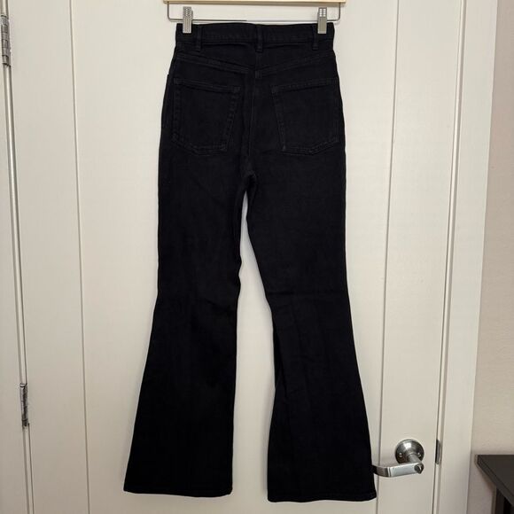 Wilfred Free Aritzia Flared Jeans Womens Sz 2 Black High Rise Denim Trendy - Picture 4 of 14